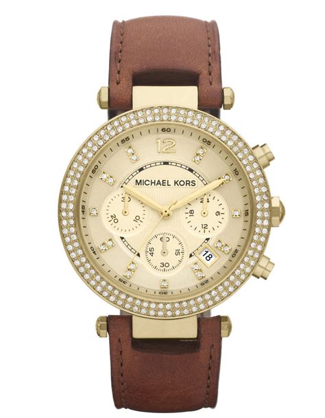 michael kors watch leather strap